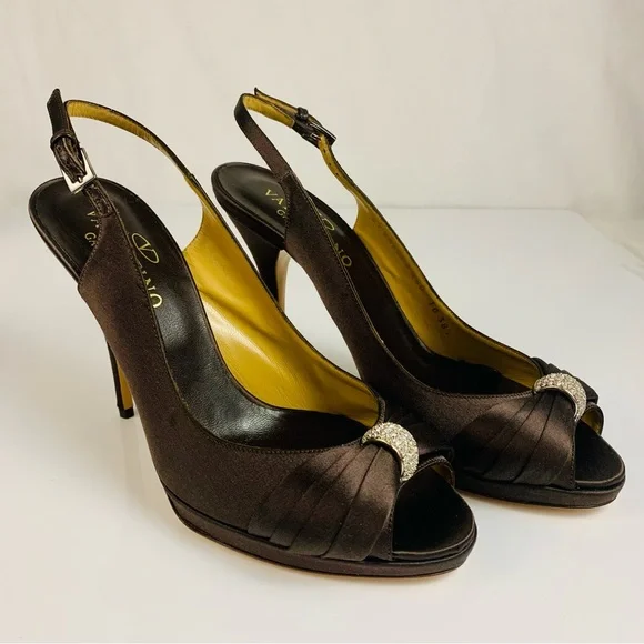 Valentino Slingback Brown Pumps Size 38.5 - Picture 1 of 10